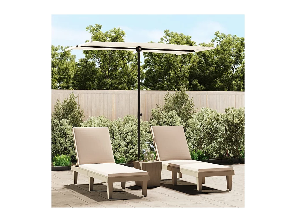 Ombrellone da giardino con palo in alluminio 180x110 cm bianco sabbia