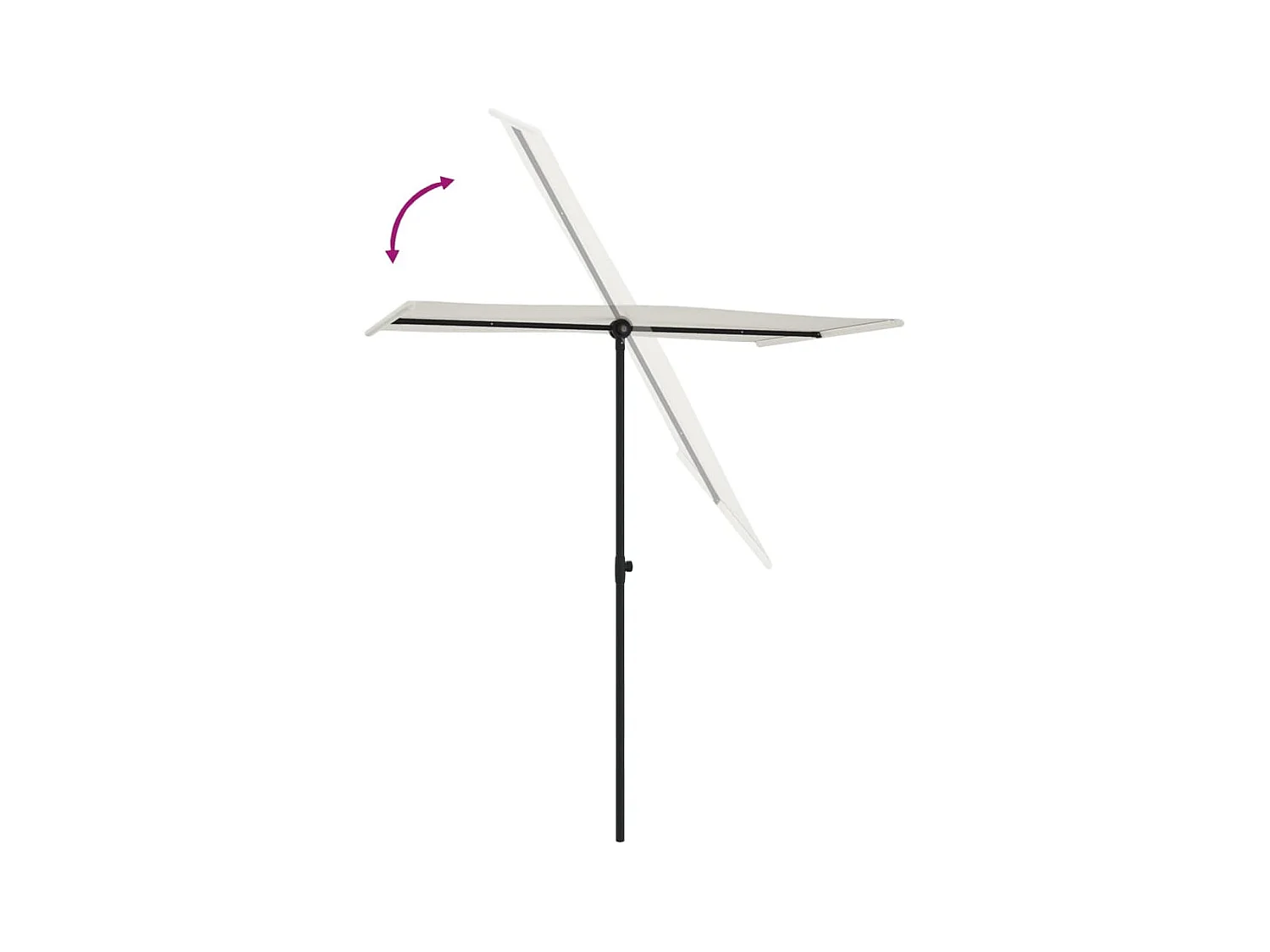 Ombrellone da giardino con palo in alluminio 180x110 cm bianco sabbia