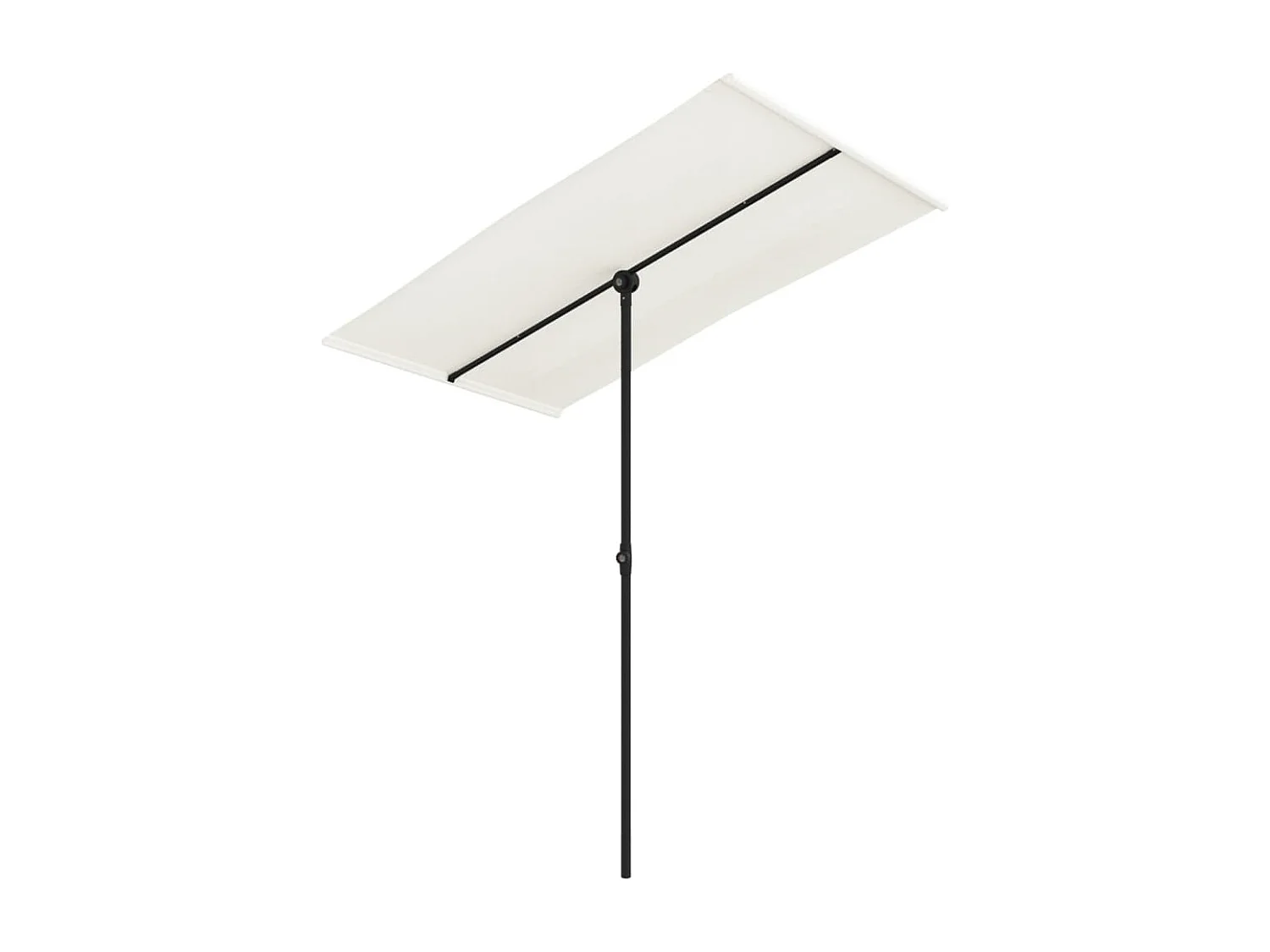 Parasol de jardin avec mât en aluminium 180x110 cm blanc sable