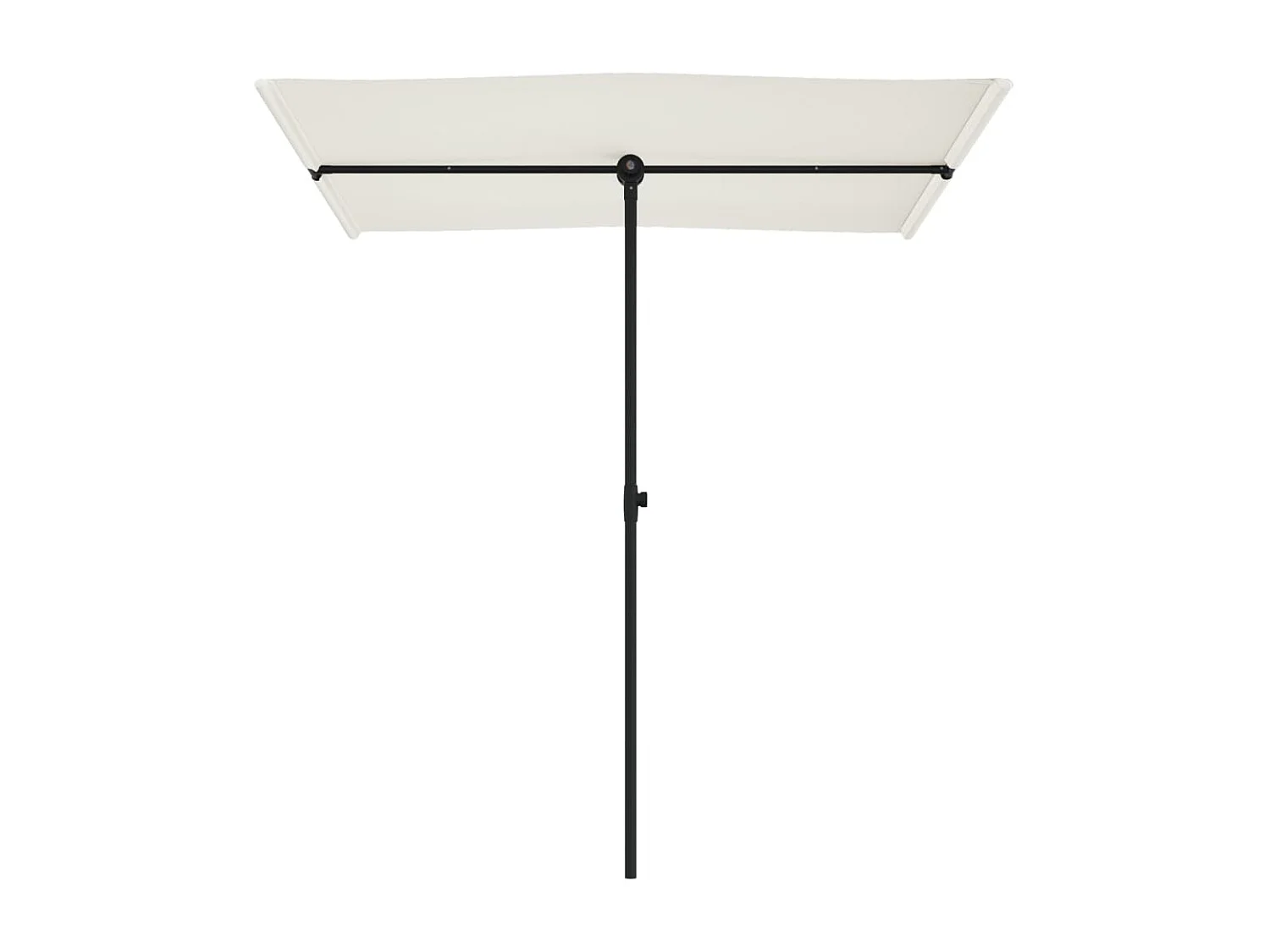 Parasol de jardin avec mât en aluminium 180x110 cm blanc sable