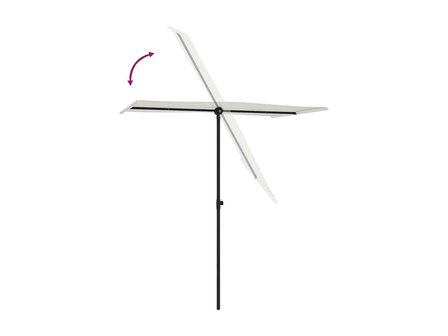 Parasol de jardin avec mât en aluminium 180x110 cm blanc sable