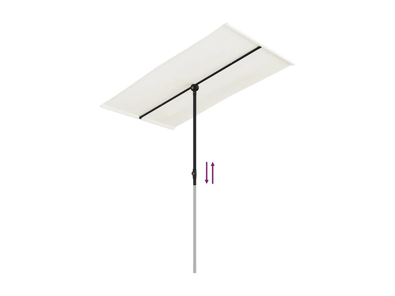 Parasol de jardin avec mât en aluminium 180x110 cm blanc sable