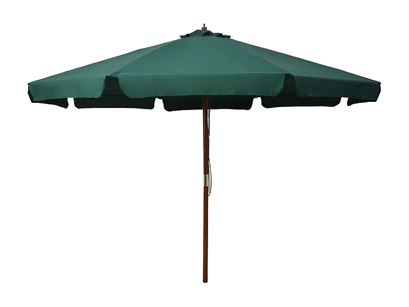 Ombrellone da esterno con palo in legno 330 cm Verde