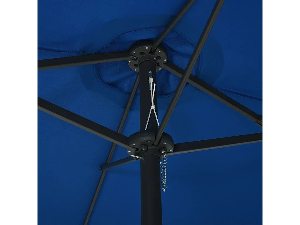 Ombrellone da esterno e palo in alluminio 460x270 cm Blu