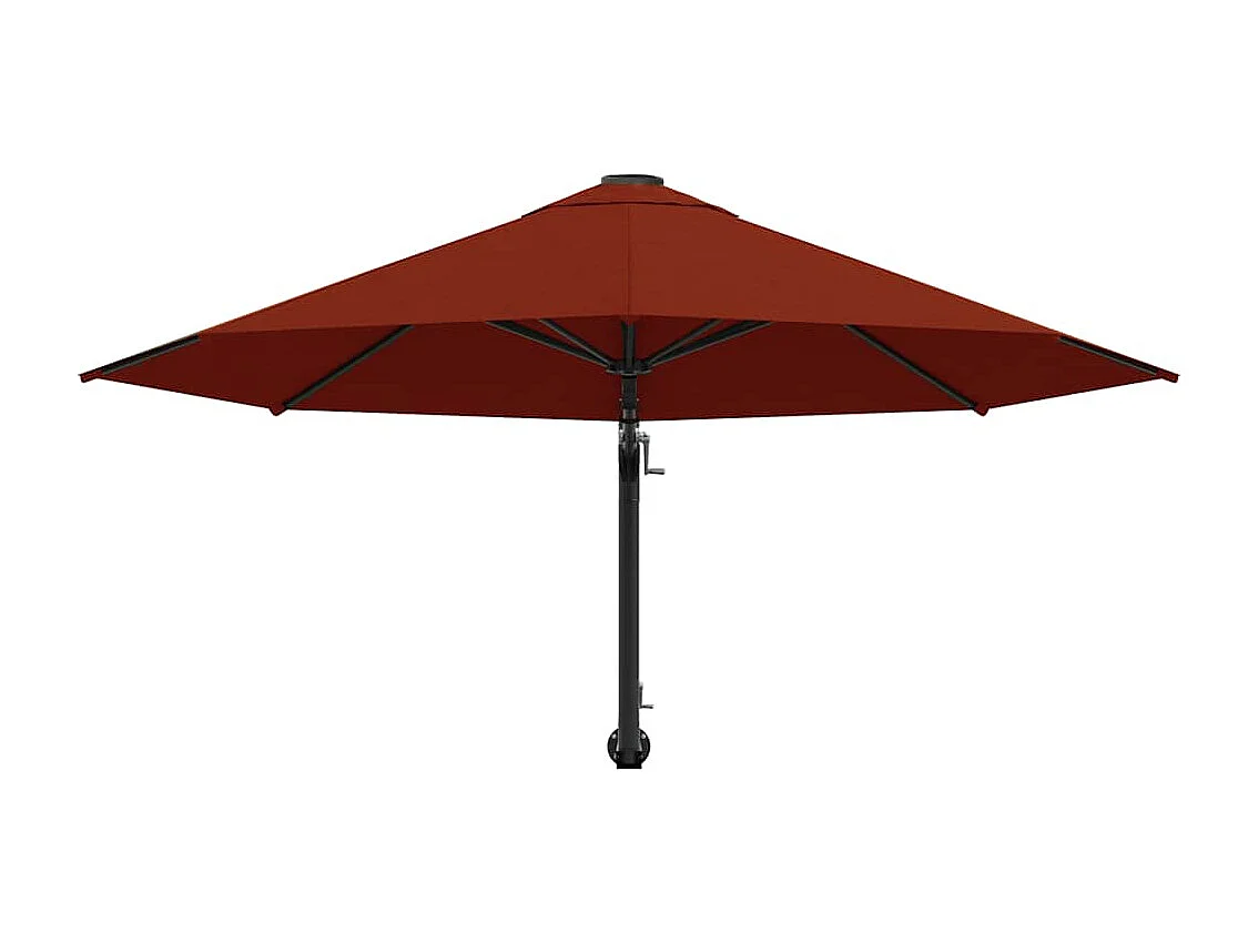 Ombrellone da parete con palo in metallo 300 cm Terracotta