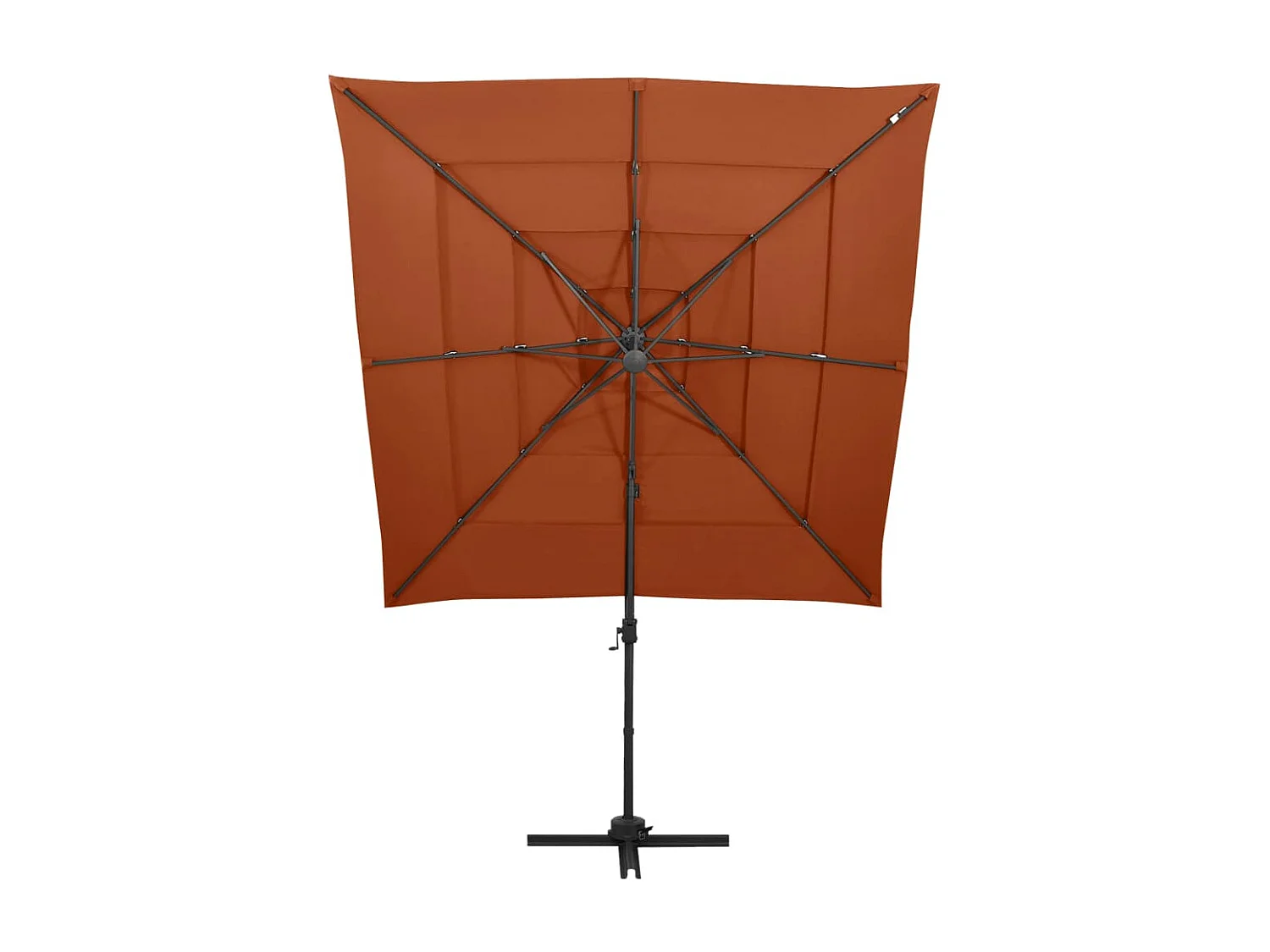 4-laags tuinparasol met terracotta aluminium paal
