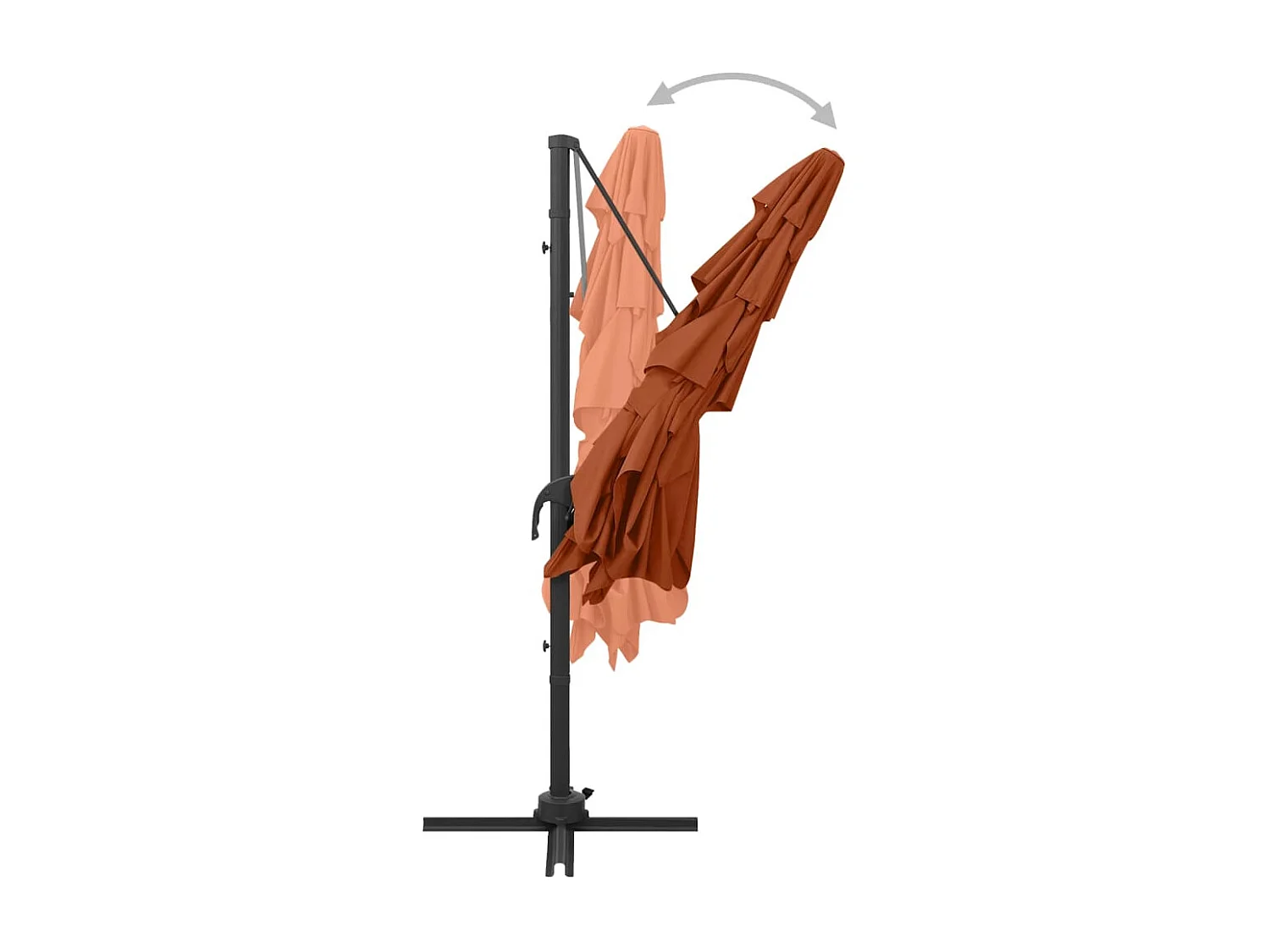 4-laags tuinparasol met terracotta aluminium paal