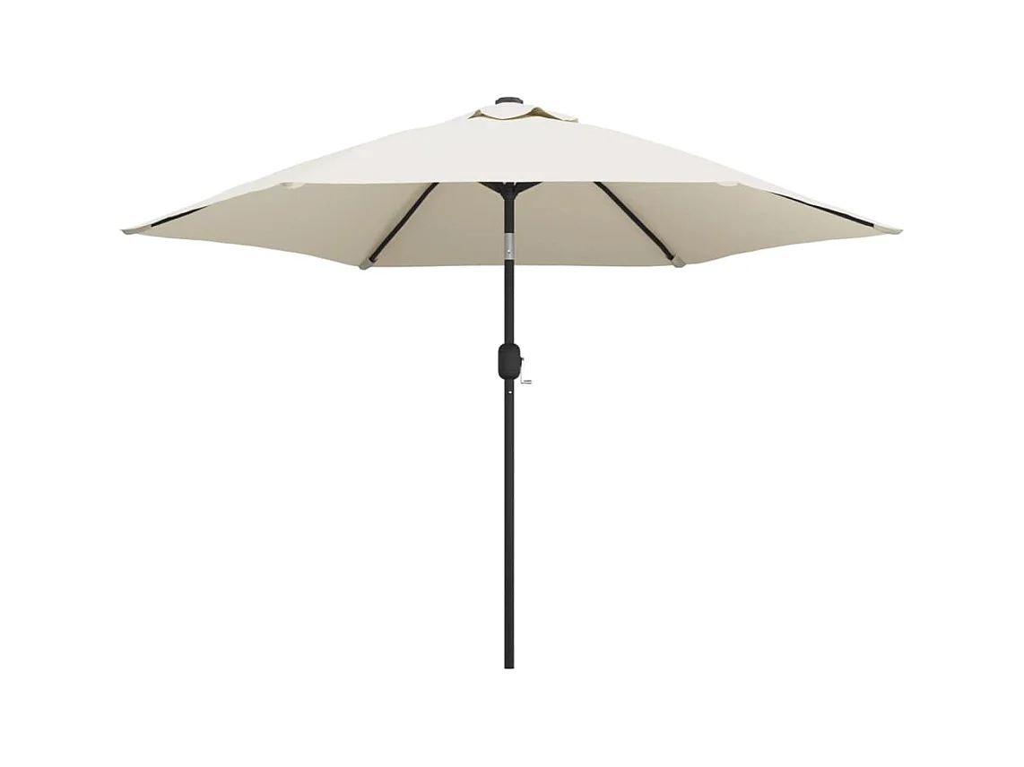 Witte zandparasol met 3 m stalen paal