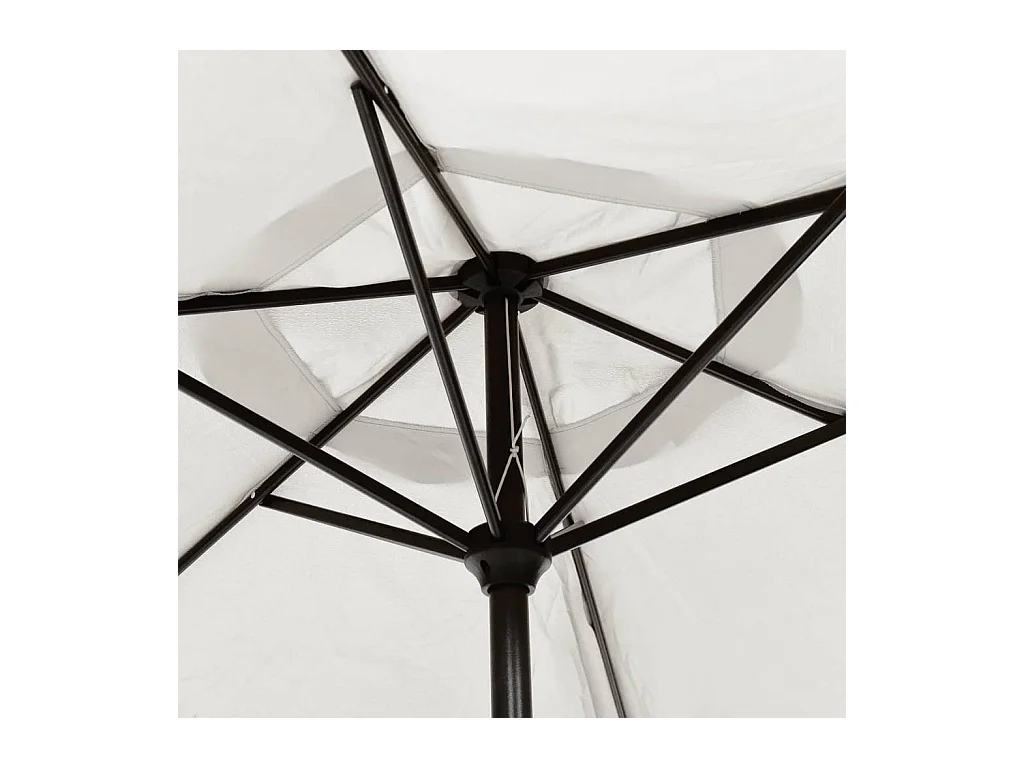 Witte zandparasol met 3 m stalen paal