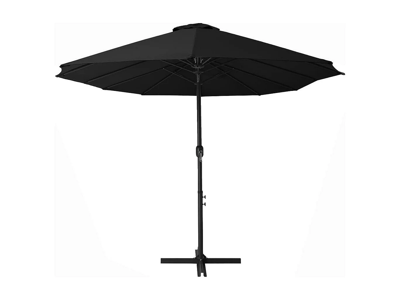 Ombrellone da esterno e palo in alluminio 460x270 cm Nero