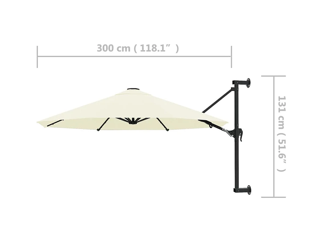Sombrilla de pared con mástil metálico 300 cm Arena