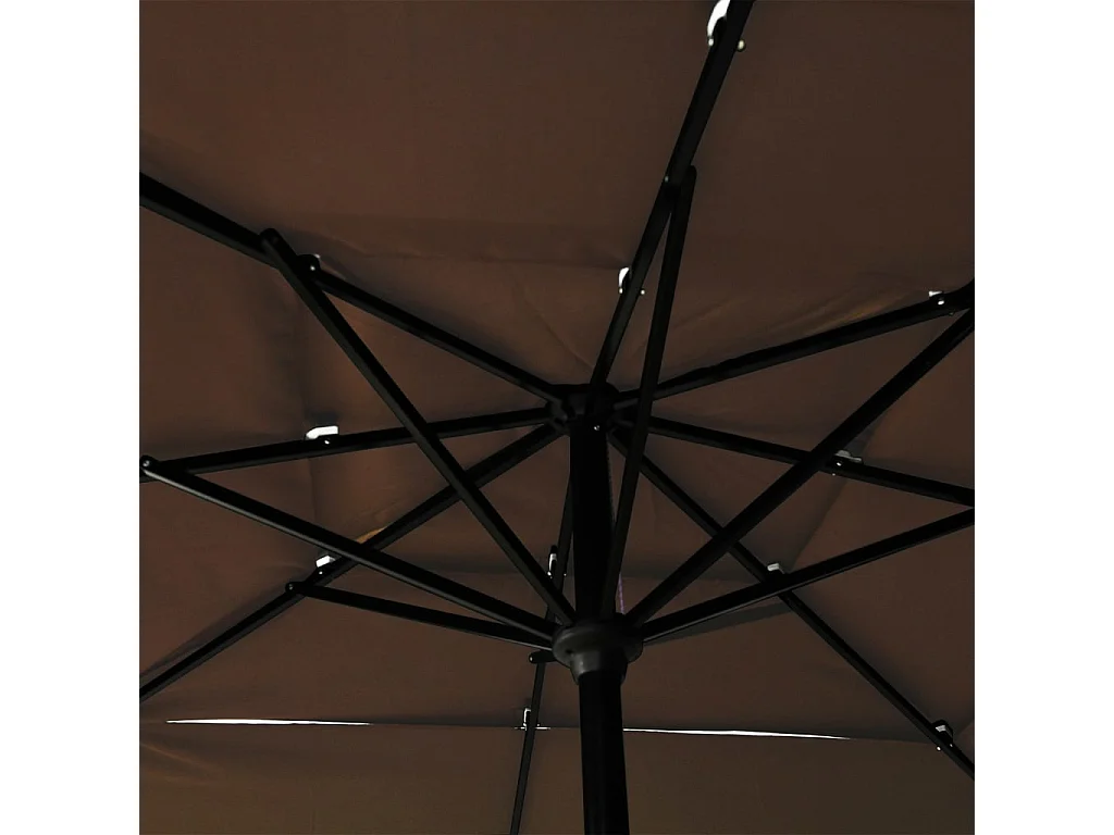 Parasol de jardin à 3 niveaux avec mât en aluminium taupe