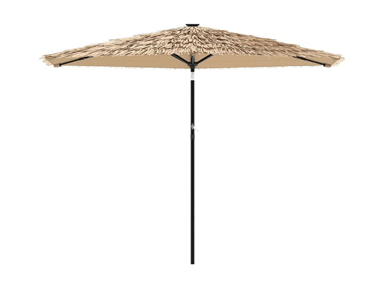 Tuinparasol met LED en bruine stalen paal 288x288x225cm