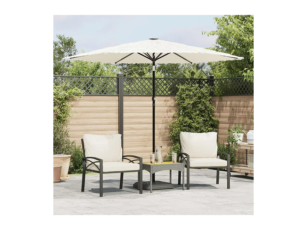 Parasol de jardin avec mât en acier blanc 268x268x226 cm
