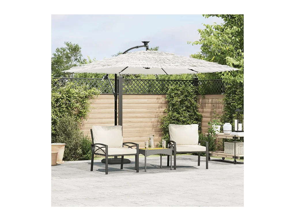 Ombrellone da giardino con palo in acciaio bianco 269x269x235 cm