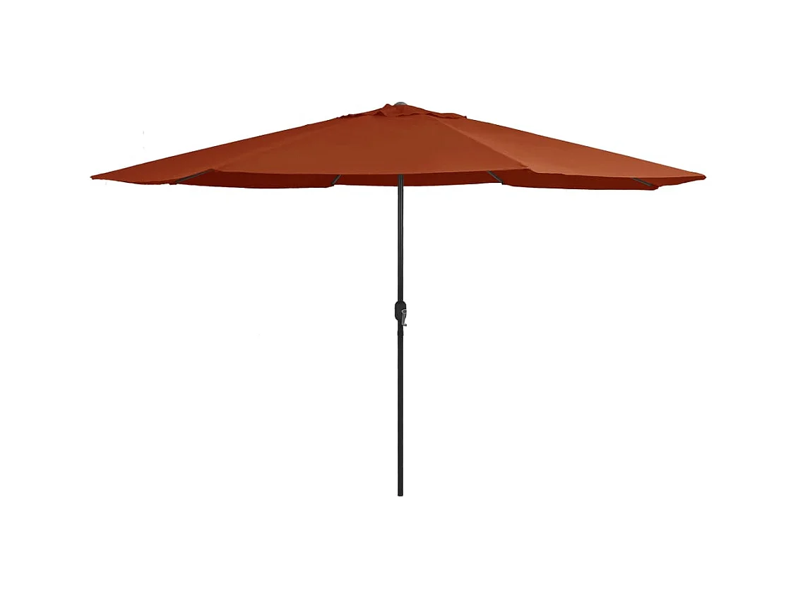 Sombrilla de jardín con mástil metálico de 390 cm color terracota