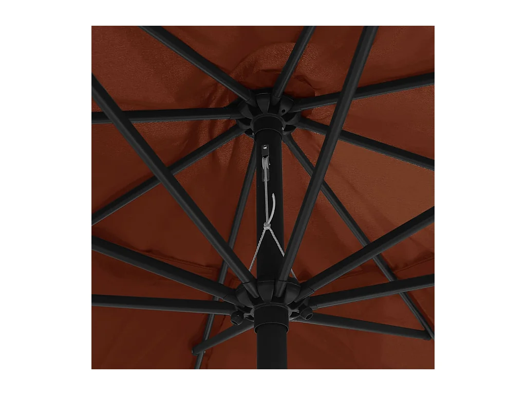 Sombrilla de jardín con mástil metálico de 390 cm color terracota