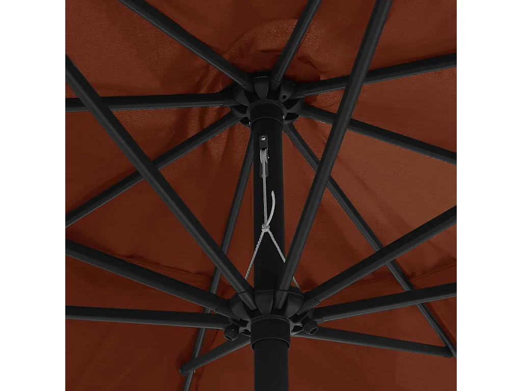 Parasol de jardin avec mât en métal 390 cm terre cuite