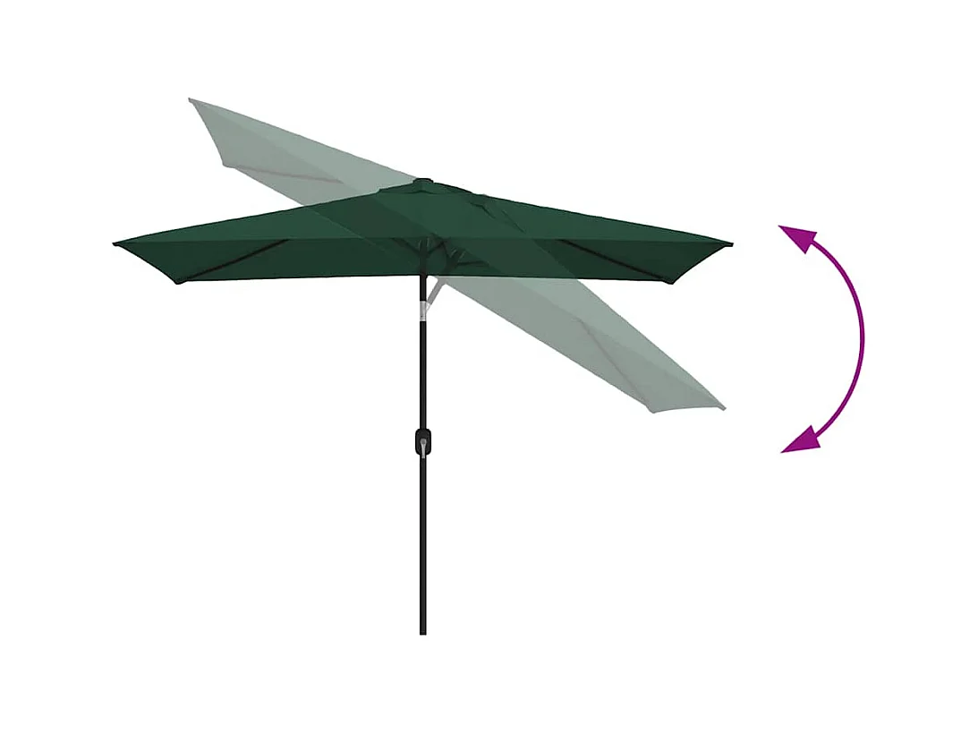 Parasol 200 x 300 cm Vert Rectangulaire