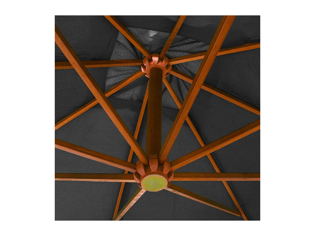 Hangende tuinparasol met antraciet dennenhouten paal