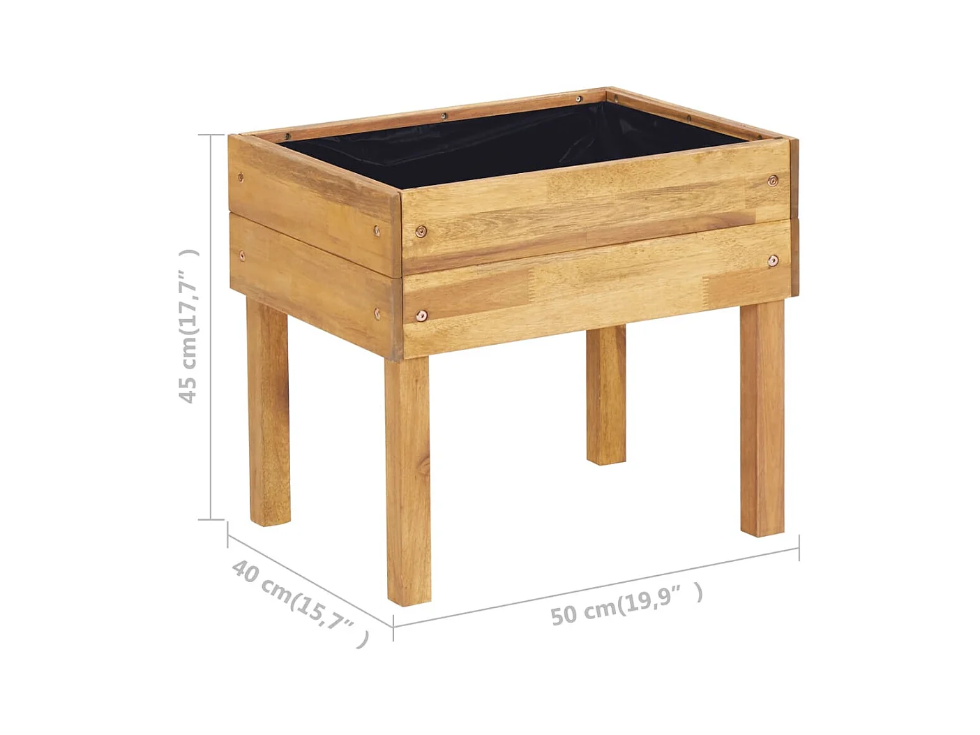 Jardinière surélevée 50x40x45 cm Bois massif d'acacia