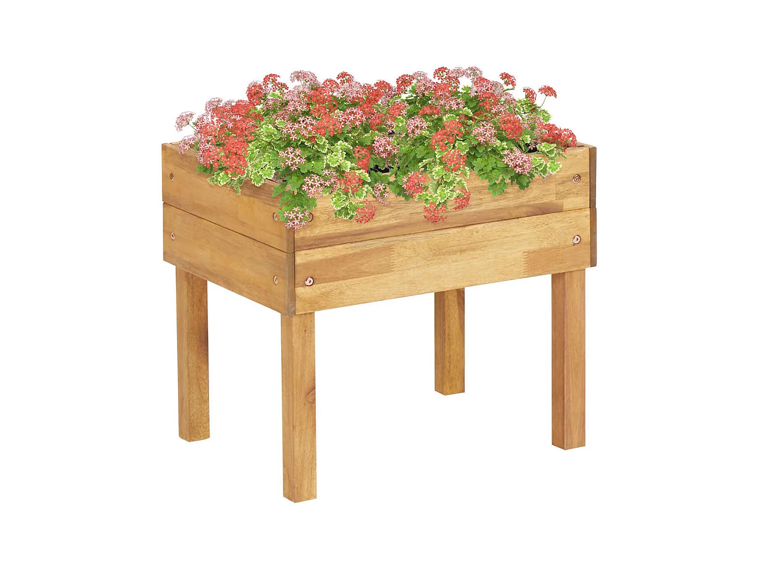 Fioriera rialzata 50x40x45 cm Legno massello di acacia