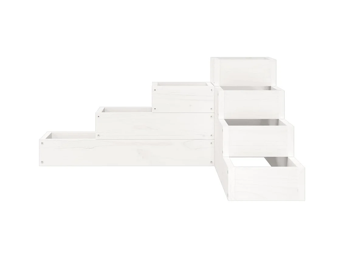 Jardinière 4 niveaux 80,5x79x36 cm blanc bois de pin massif