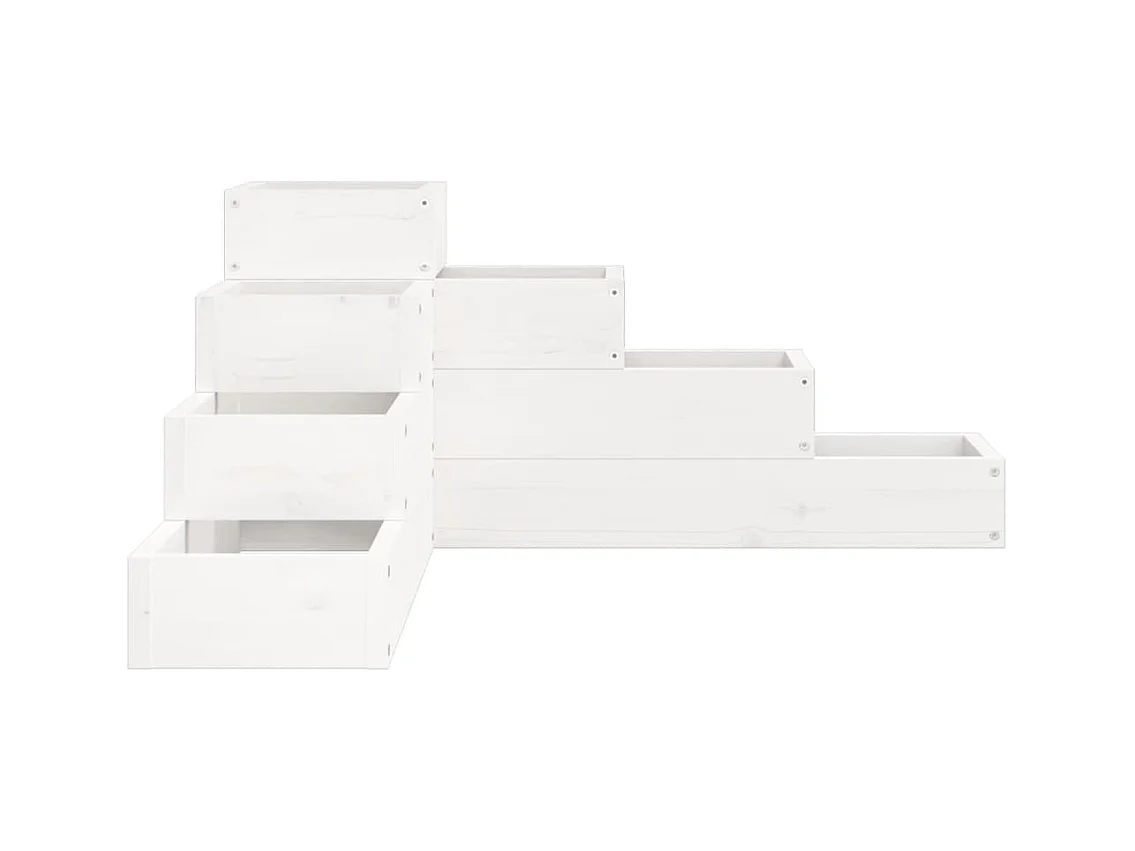 Jardinière 4 niveaux 80,5x79x36 cm blanc bois de pin massif