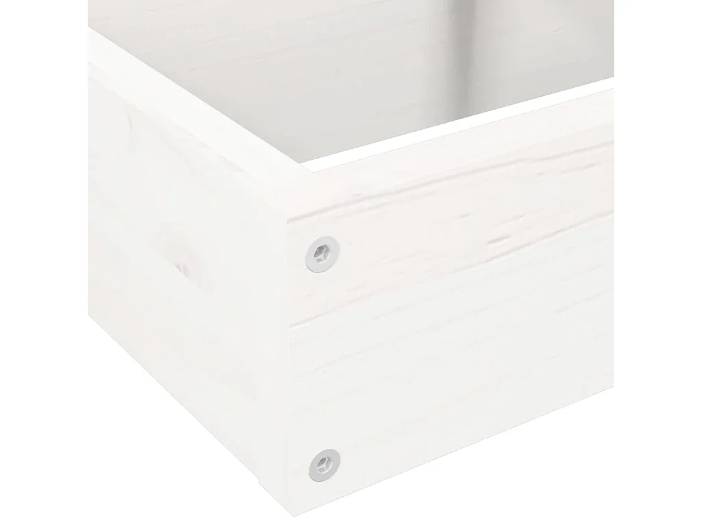 Jardinière 4 niveaux 80,5x79x36 cm blanc bois de pin massif