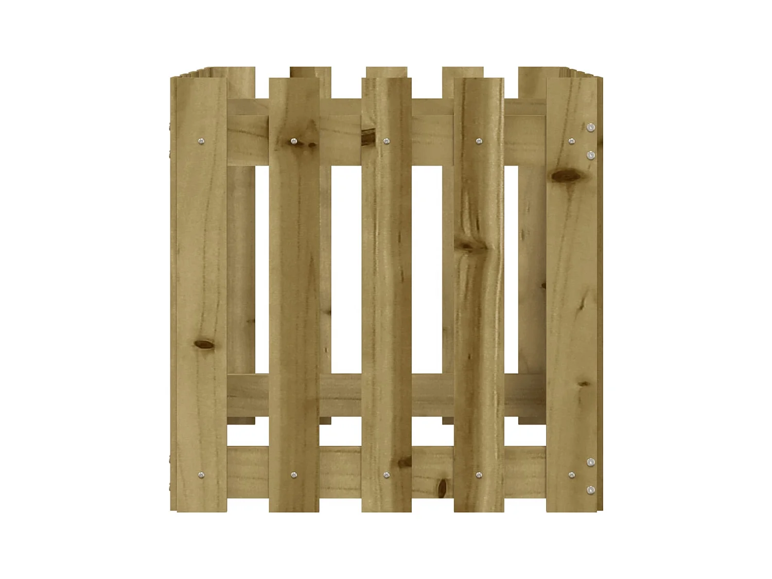 Jardinière avec design de clôture 50x50x50 cm pin imprégné
