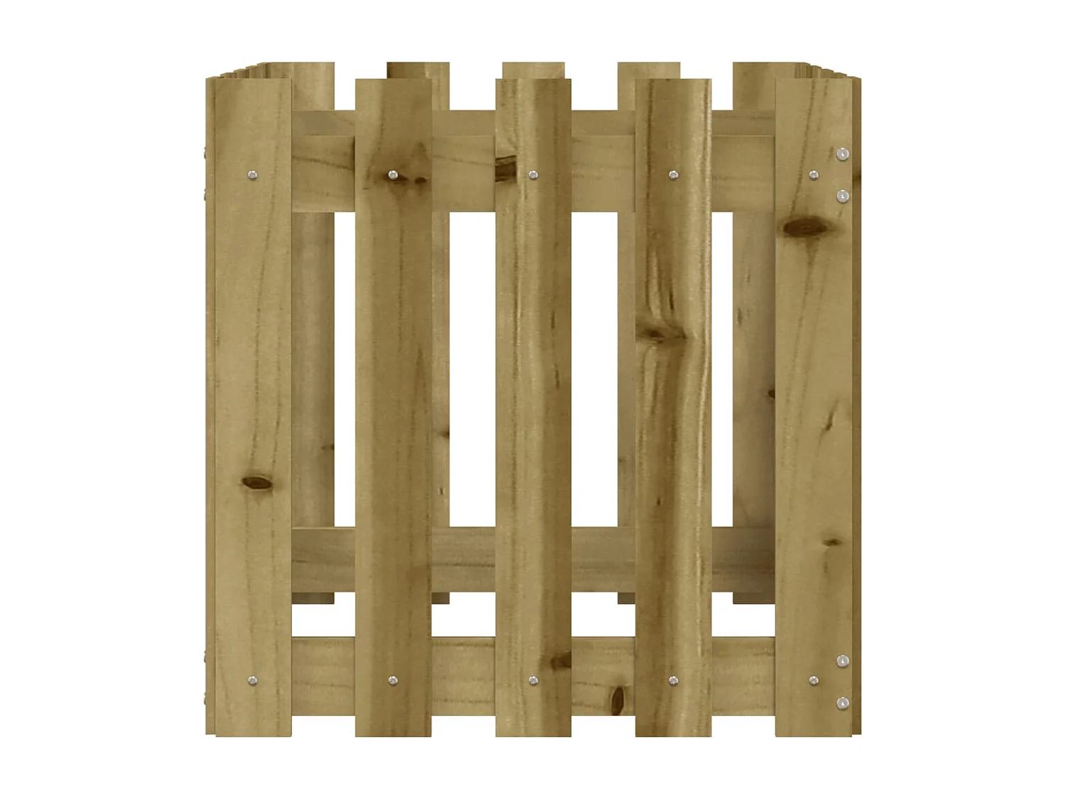 Jardinière avec design de clôture 50x50x50 cm pin imprégné