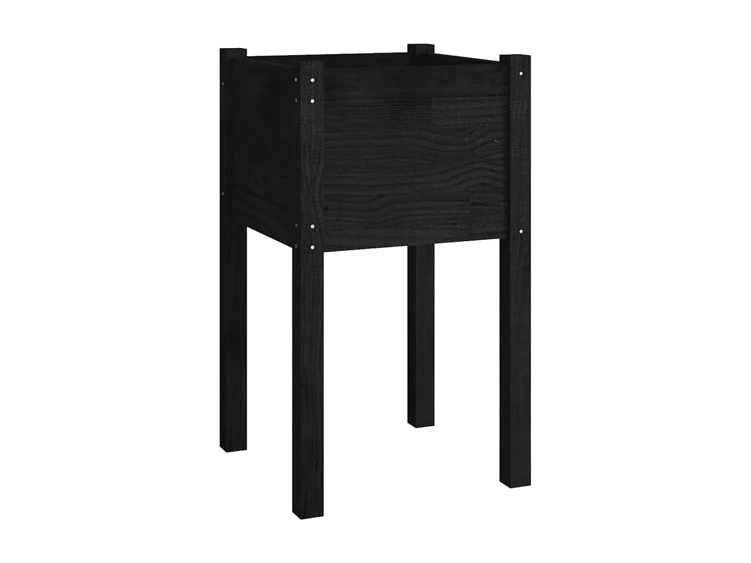 Jardinières d'extérieur 2pcs Noir 40x40x70cm Bois de pin massif