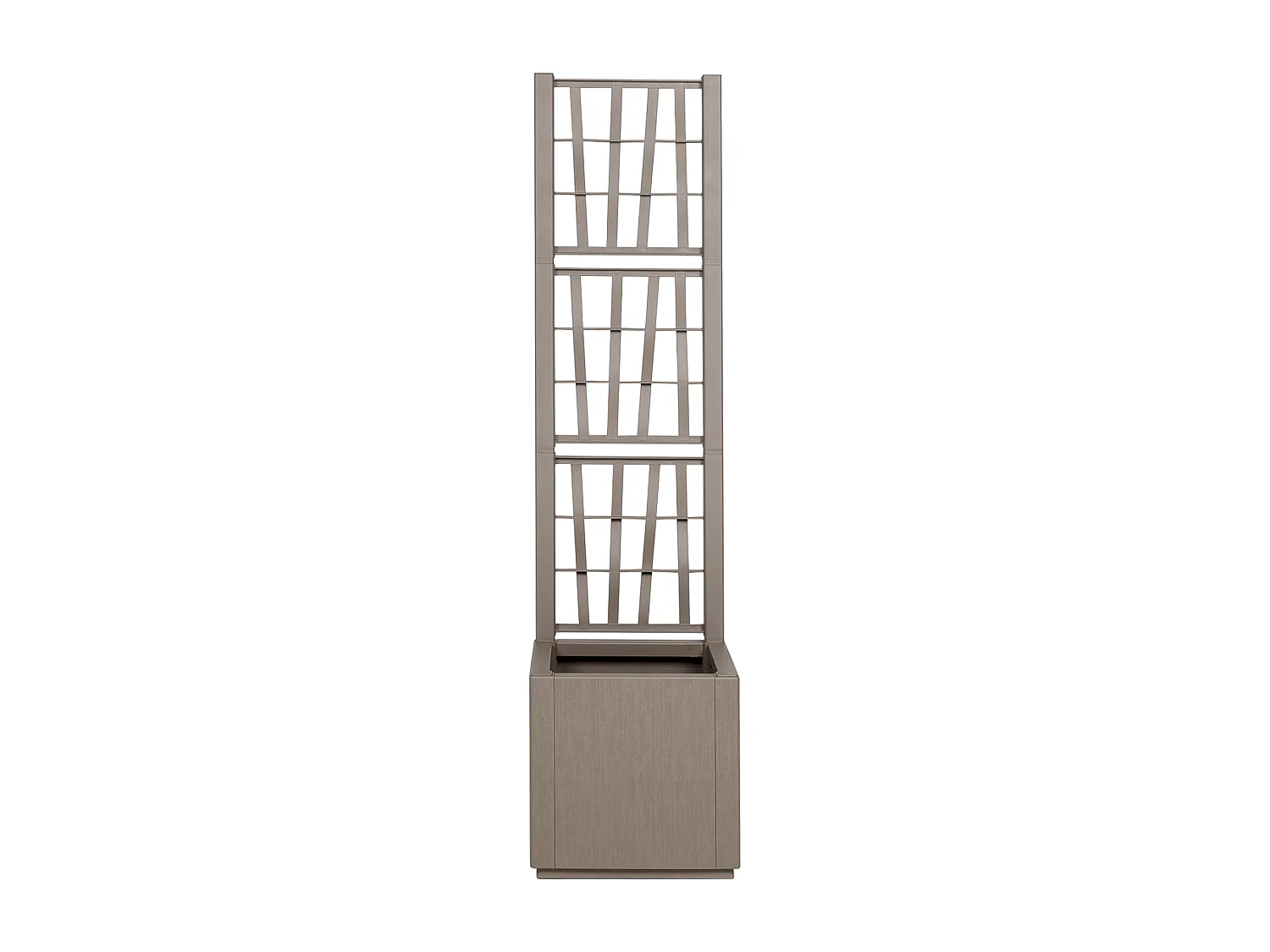Plantenbak met lichtbruin trellis 36x36x140 cm in PP
