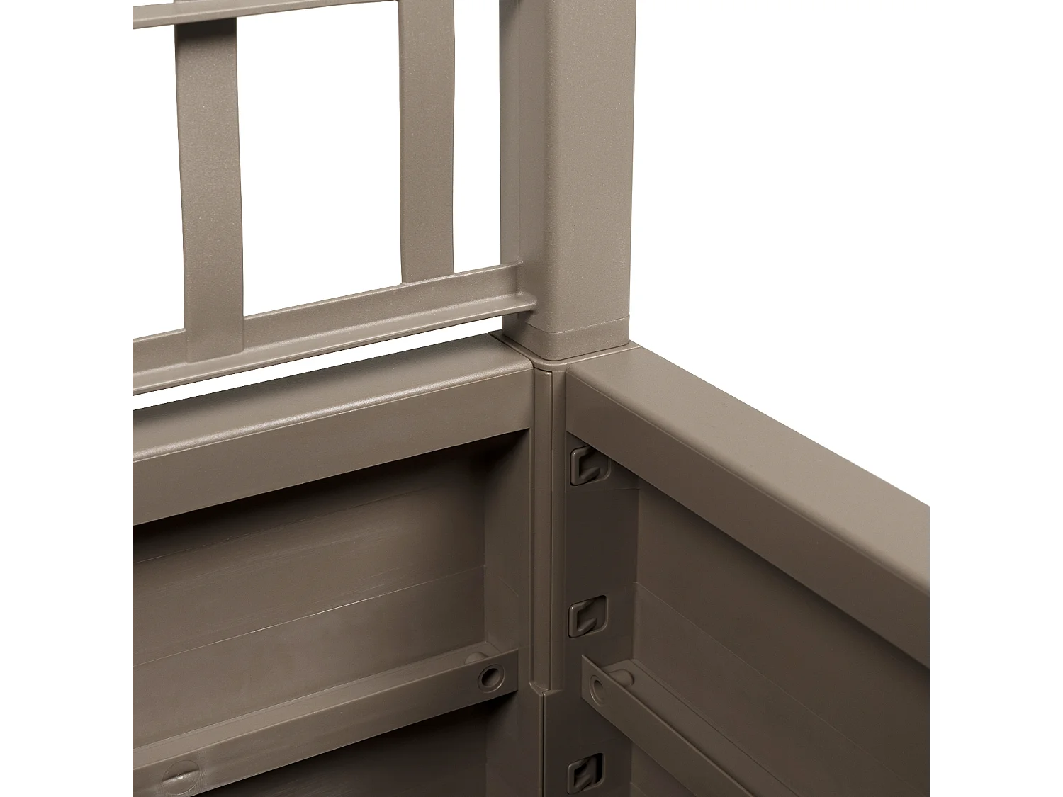 Plantenbak met lichtbruin trellis 36x36x140 cm in PP