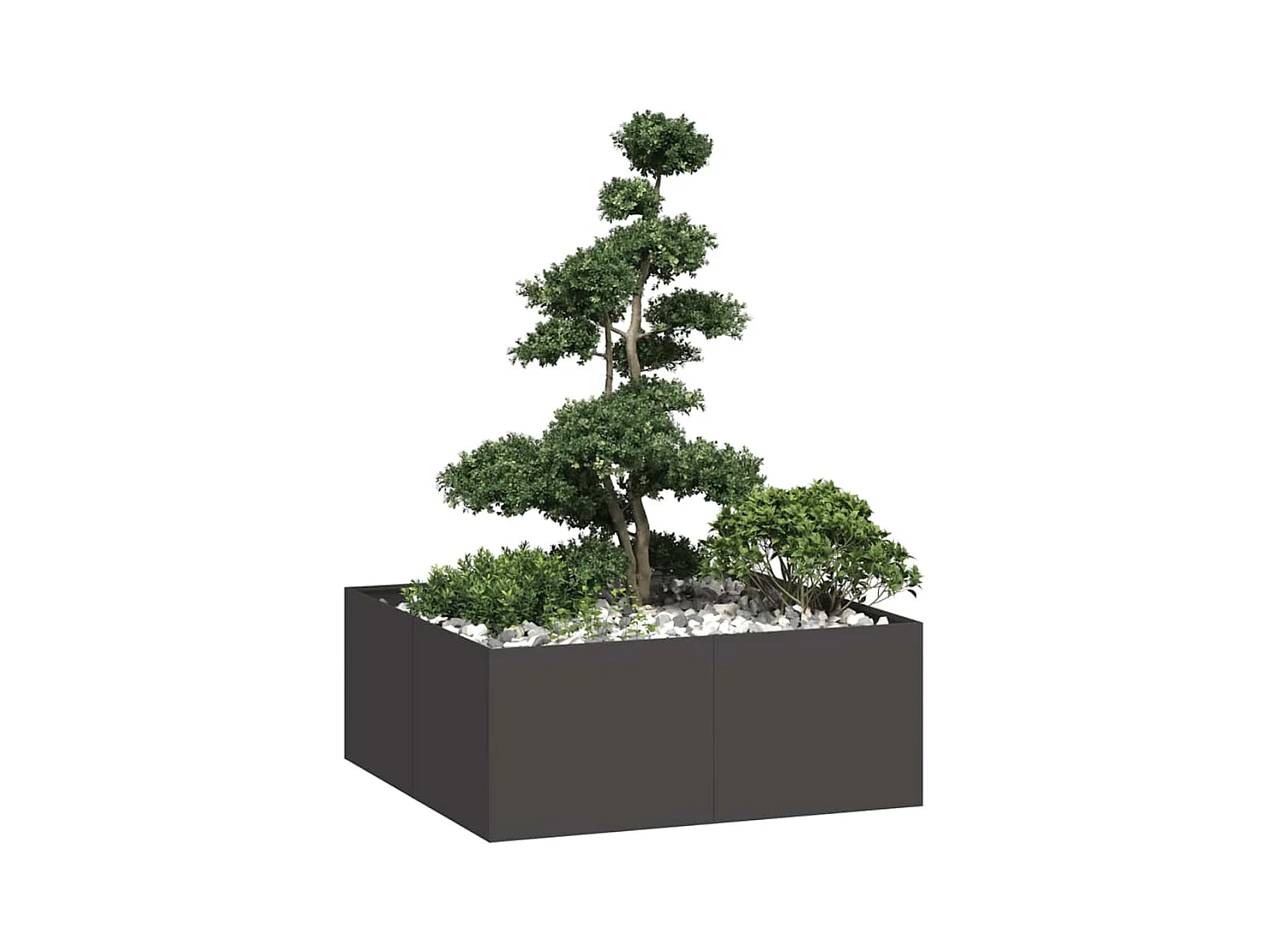 Jardinière noir 100x100x40 cm acier