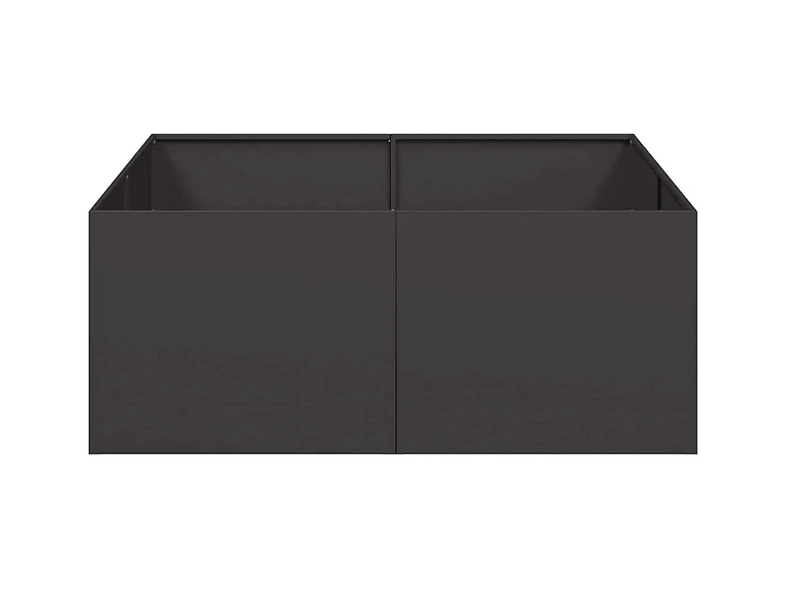 Jardinière noir 100x100x40 cm acier