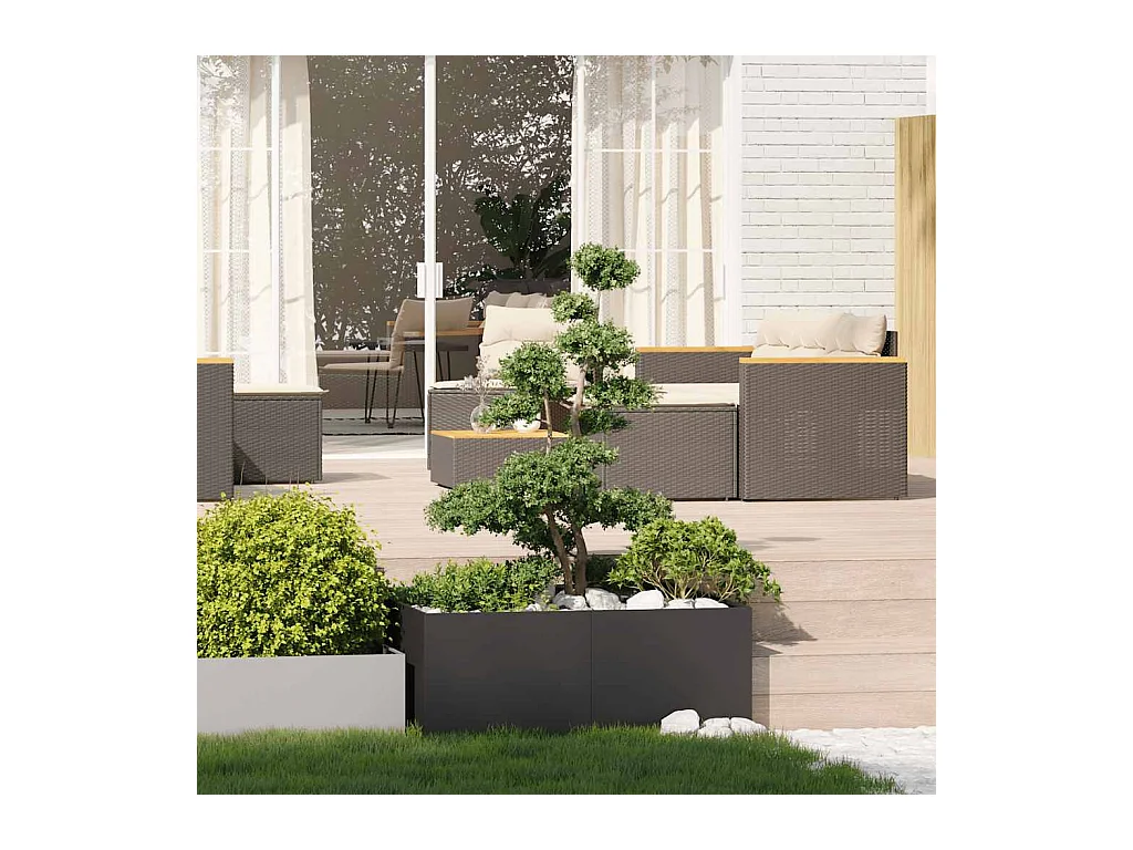 Jardinière noir 100x100x40 cm acier