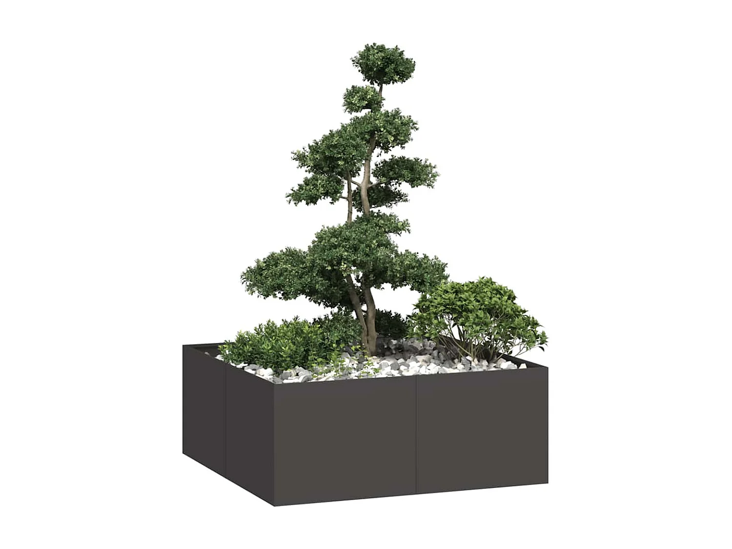 Jardinière noir 100x100x40 cm acier