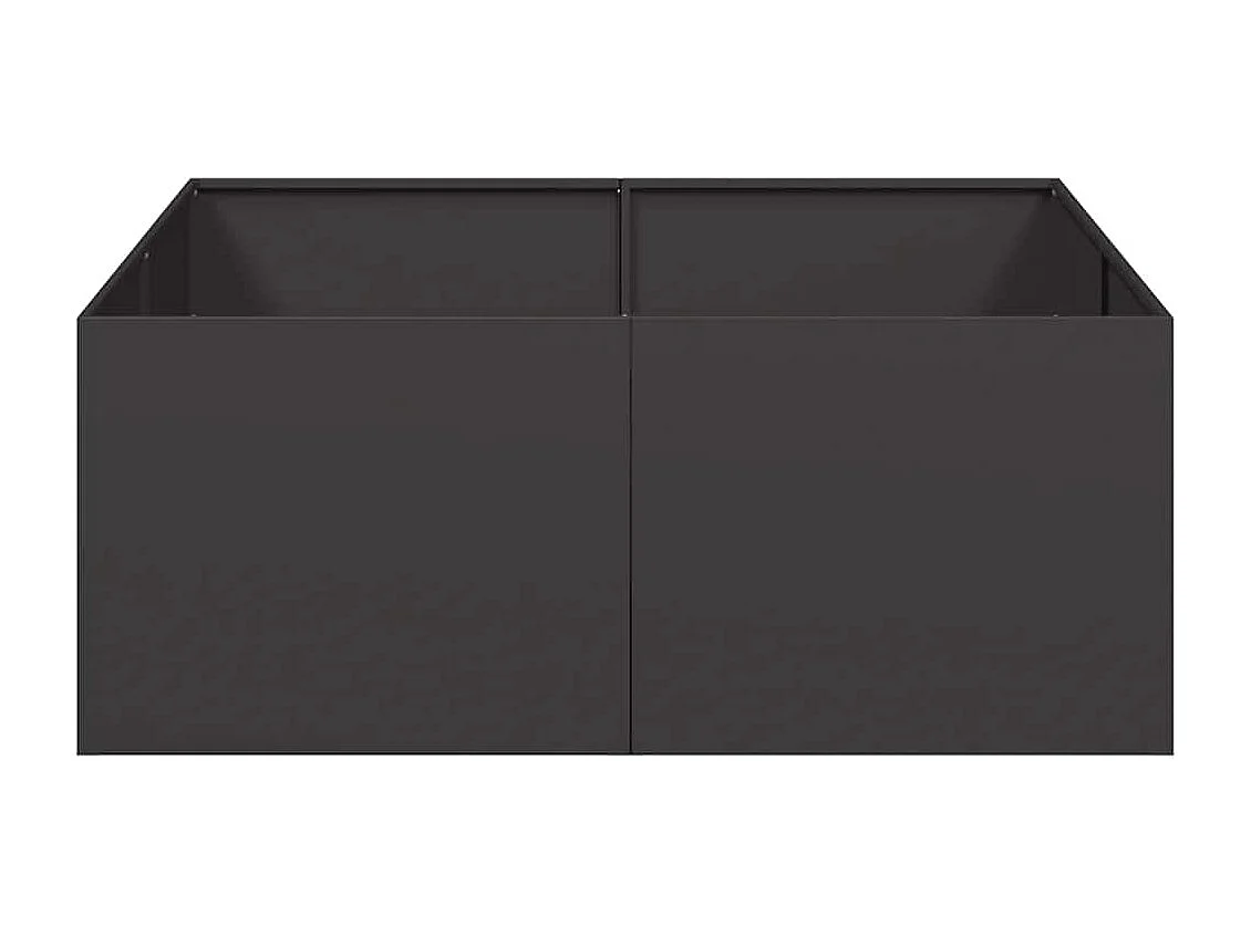 Jardinière noir 100x100x40 cm acier