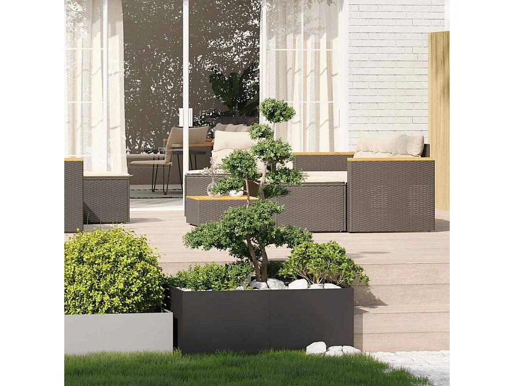 Jardinière noir 100x100x40 cm acier