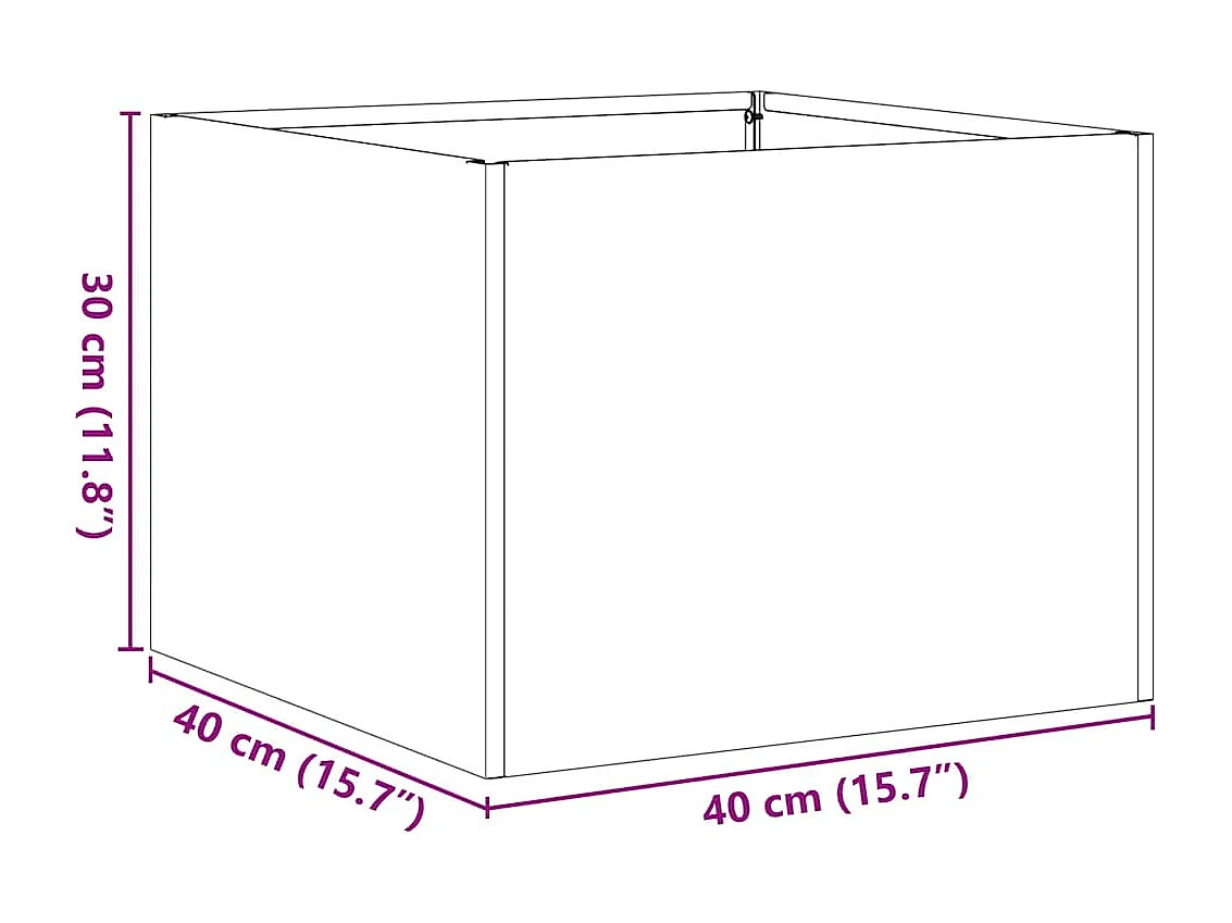 Jardinière noir 40x40x30 cm acier
