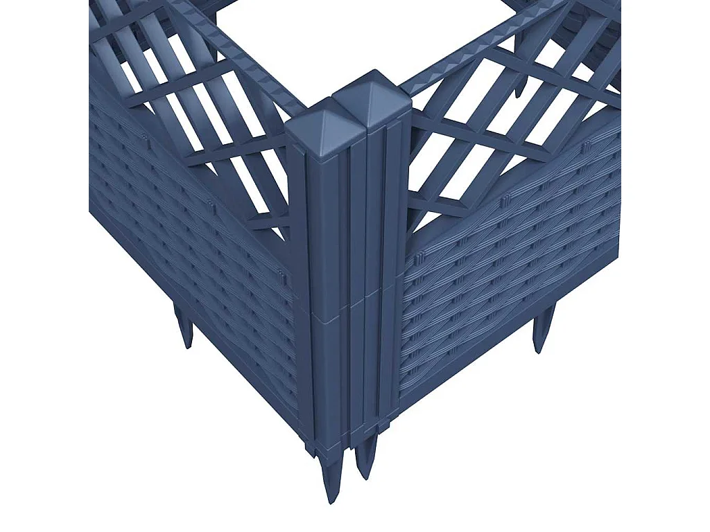 Bloembak met palen blauwgrijs 43,5x43,5x43,5 cm PP