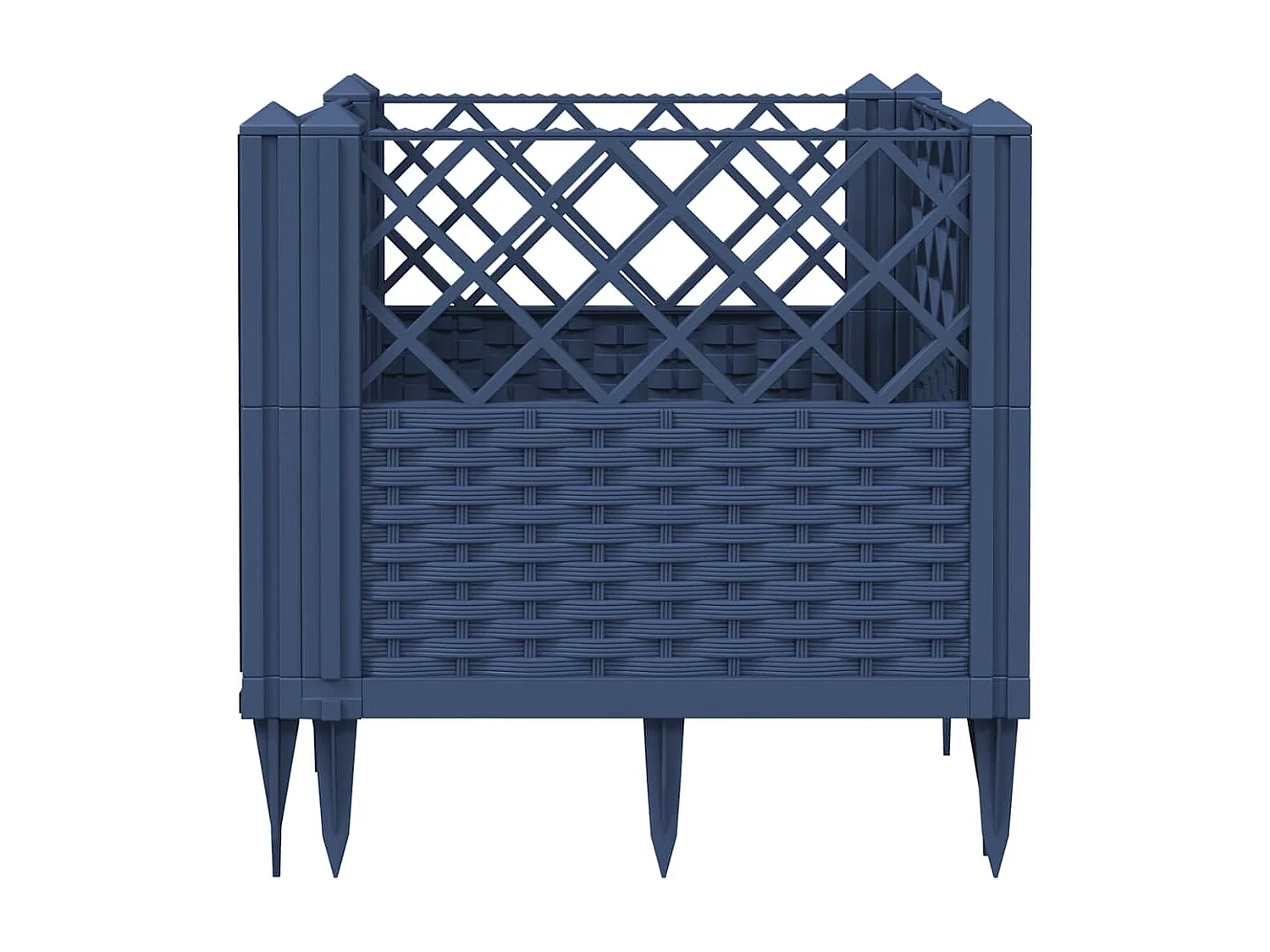Jardinière avec piquets bleu gris 43,5x43,5x43,5 cm PP