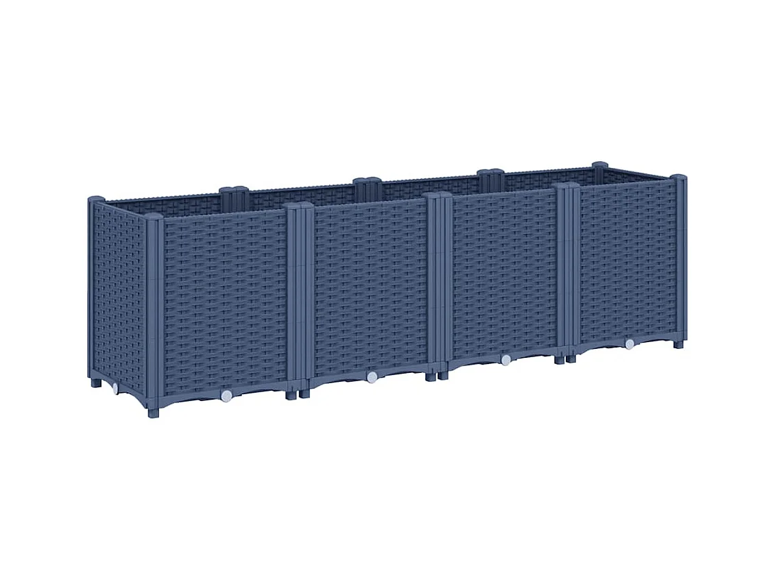 Jardinera azul grisácea 160x40x53 cm PP