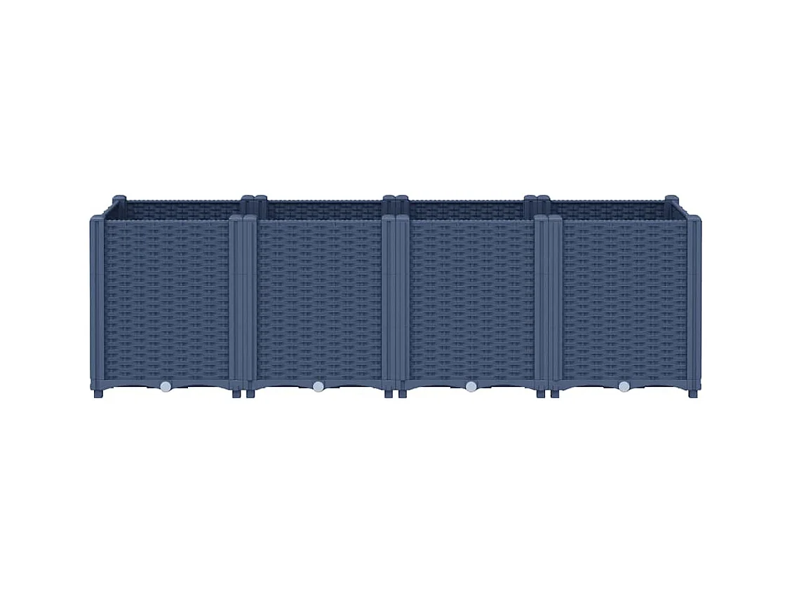 Jardinera azul grisácea 160x40x53 cm PP