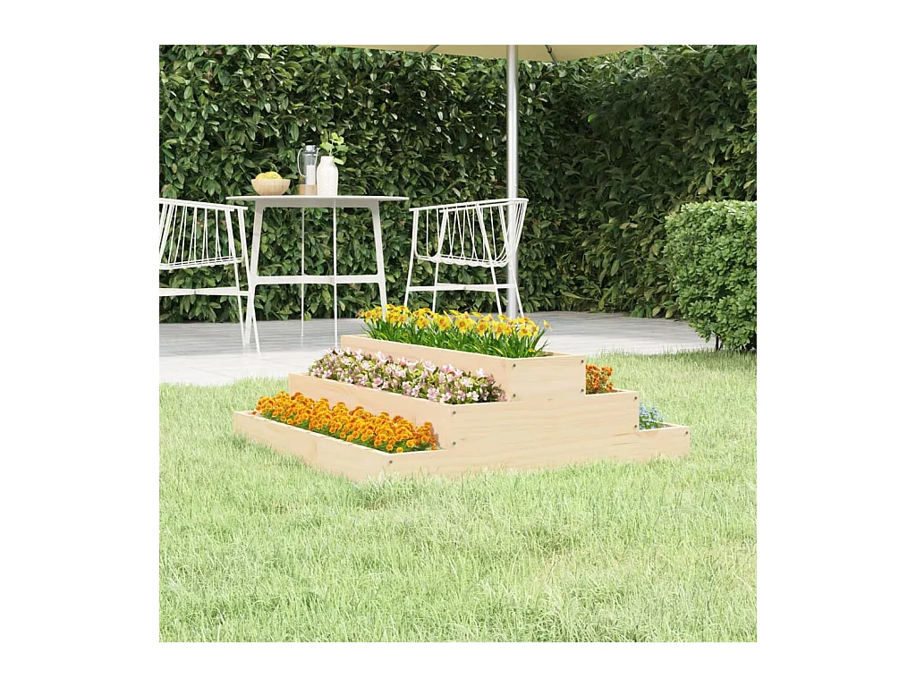 Jardinière 80x80x27 cm Bois massif de pin