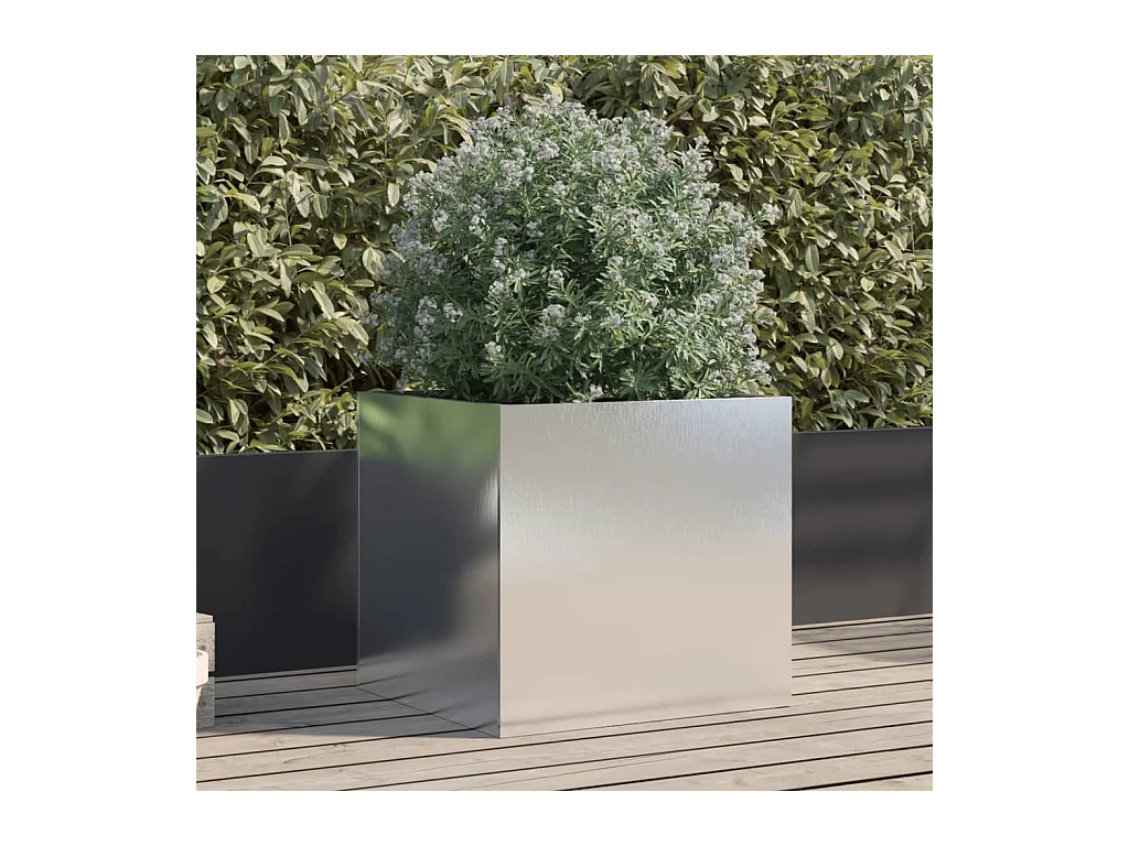 Fioriera argento 49x47x46 cm in acciaio inox