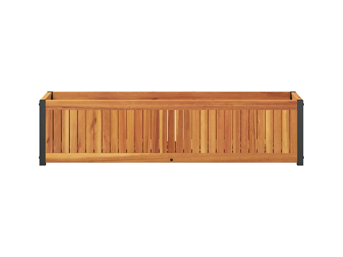 Jardinière 110x30x27,5 cm bois massif d'acacia et acier