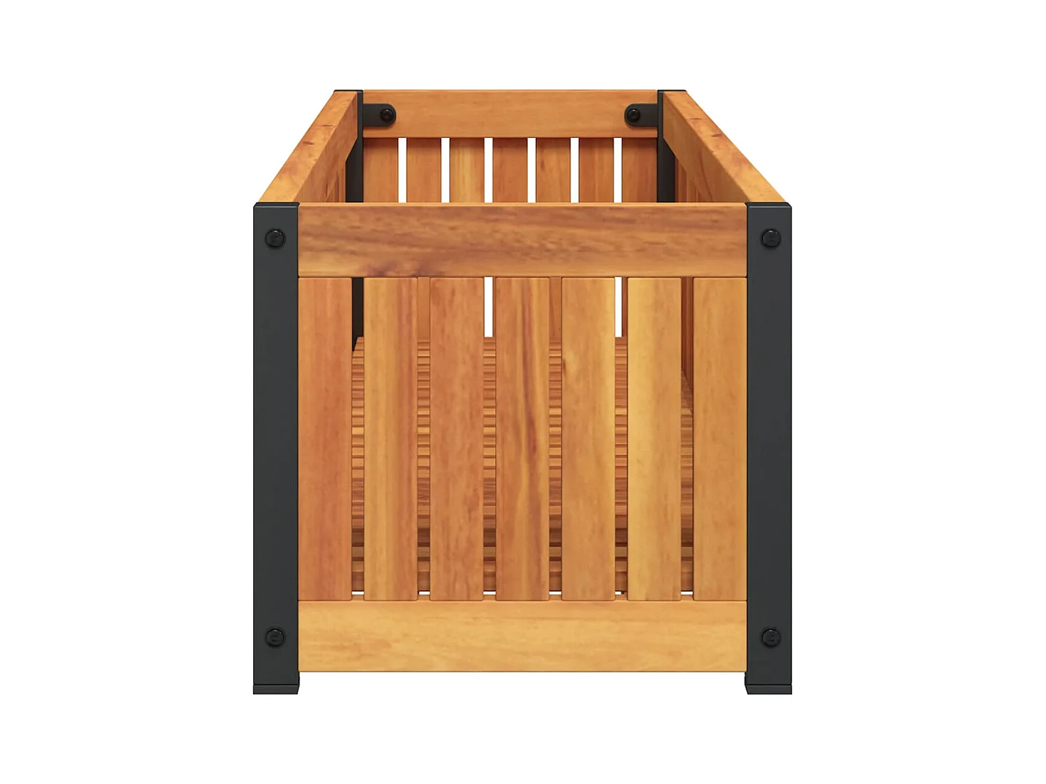 Jardinière 110x30x27,5 cm bois massif d'acacia et acier