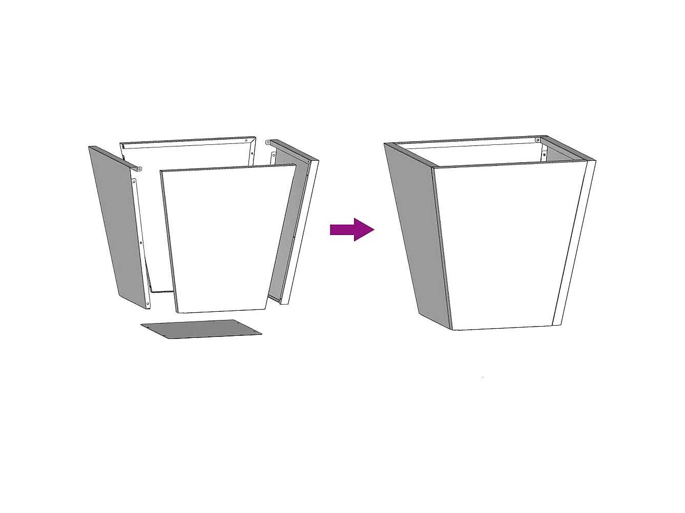 Fioriera 30x30x30 cm in acciaio inox